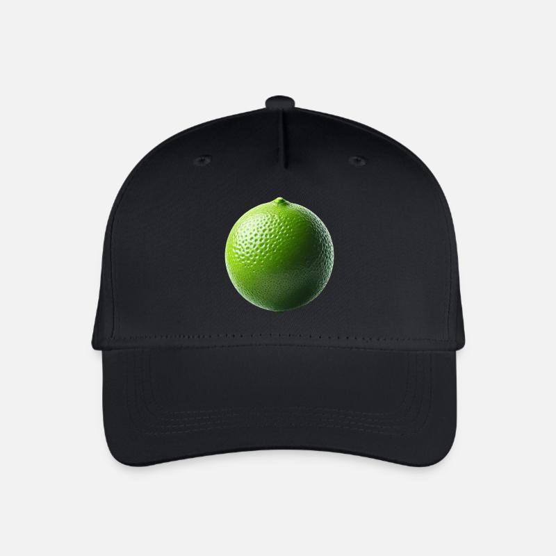 Frische Limette – Minimalistische Natur - Kinder Bio Basecap - Schwarz