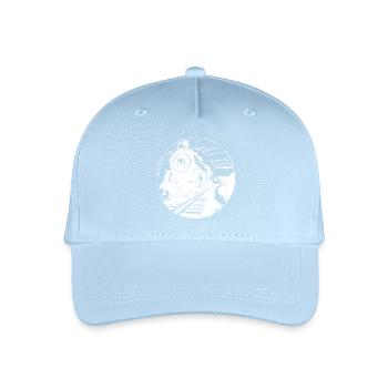 Railway Graphic - Organic Kids’ Baseball Cap - light blue - Front
