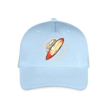 Surfbrett Grafik - Kinder Bio Basecap - Hellblau - Vorne