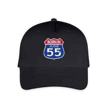 Né(e) en Juin 1955 - Casquette de baseball bio Enfant - noir - Devant