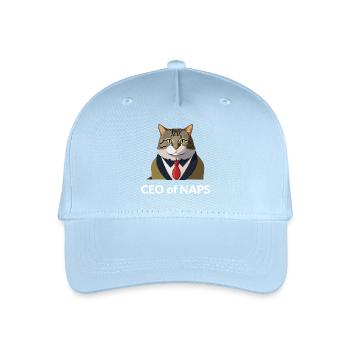 Geschäftsmann Katze mit Krawatte - Kinder Bio Basecap - Hellblau - Vorne