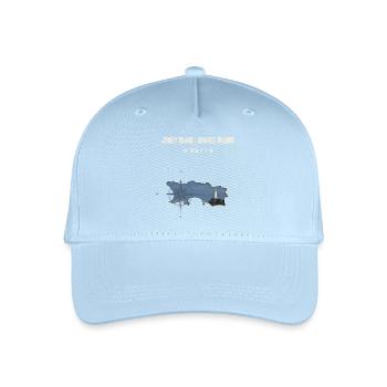 Jersey Insel Karte Leuchtturm Koordinate - Kinder Bio Basecap - Hellblau - Vorne