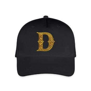 Initiale D Dorée Ornementale - Casquette de baseball bio Enfant - noir - Devant
