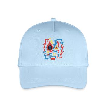 Abstraktes Glitch Gesicht - Kinder Bio Basecap - Hellblau - Vorne