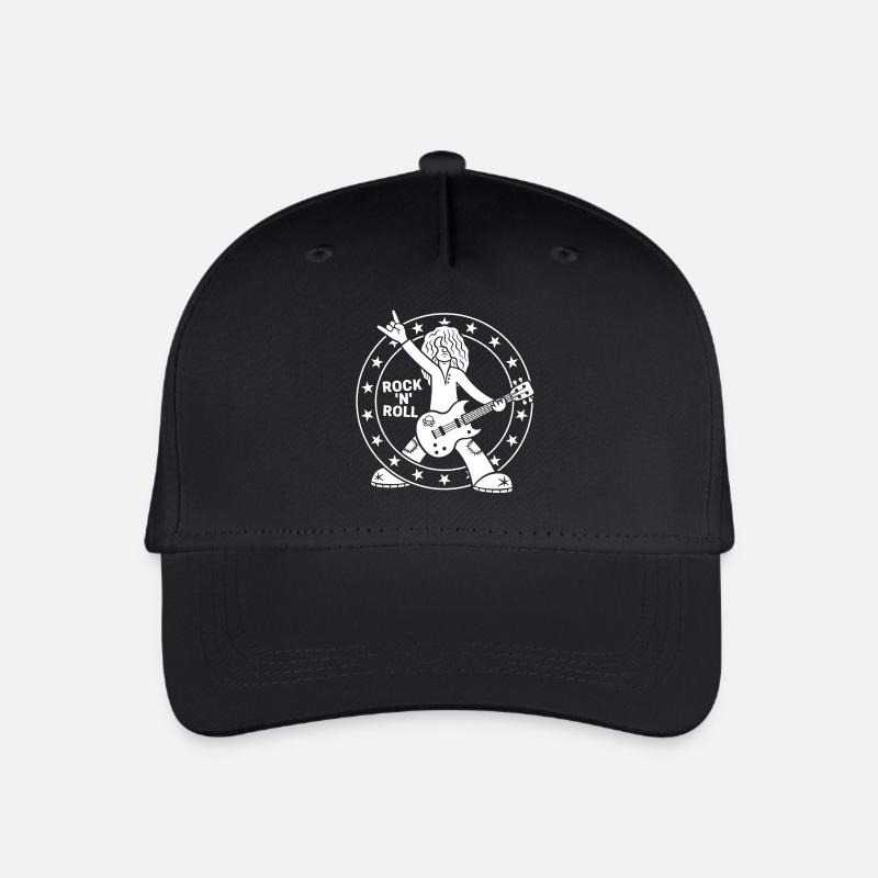 Cartoon Rock 'n' Roll Gitarrist - Kinder Bio Basecap - Schwarz