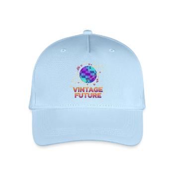 Pixel Planet rétro-futuriste vintage - Casquette de baseball bio Enfant - bleu clair - Devant