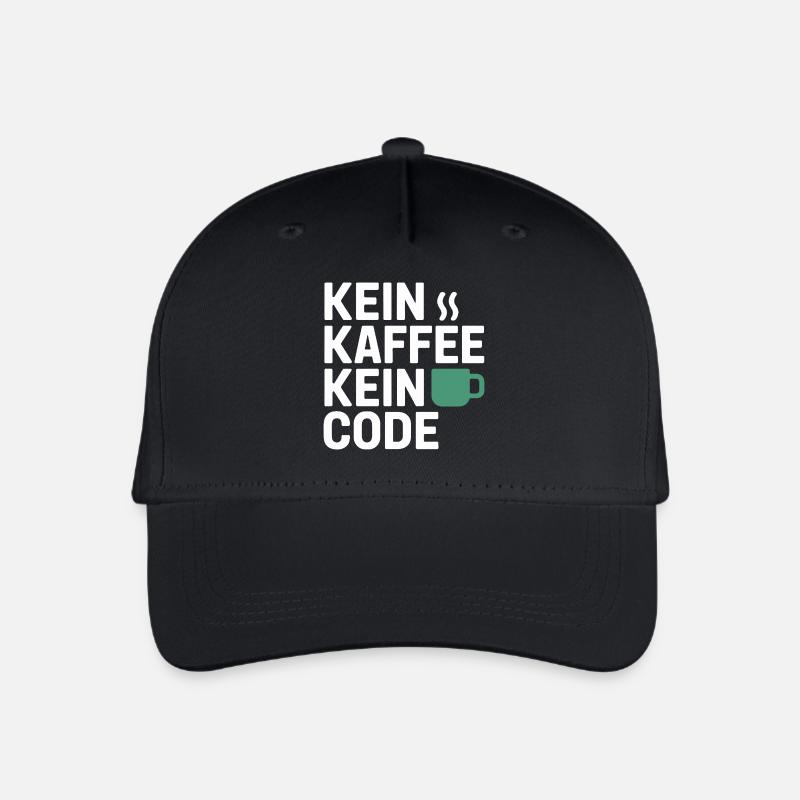 Ingen kaffe, ingen kodeprogrammerer, datalog - Økologisk basecap til børn - sort