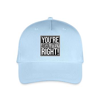 You're Absolutely Right Lustig Sarkastisch KI Logo - Kinder Bio Basecap - Hellblau - Vorne