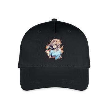 Anime Girl - Organic Kids’ Baseball Cap - black - Front