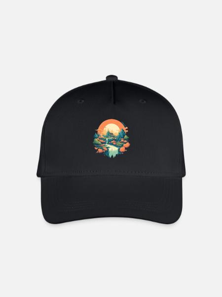 Landschaft - Kinder Bio Basecap - Schwarz