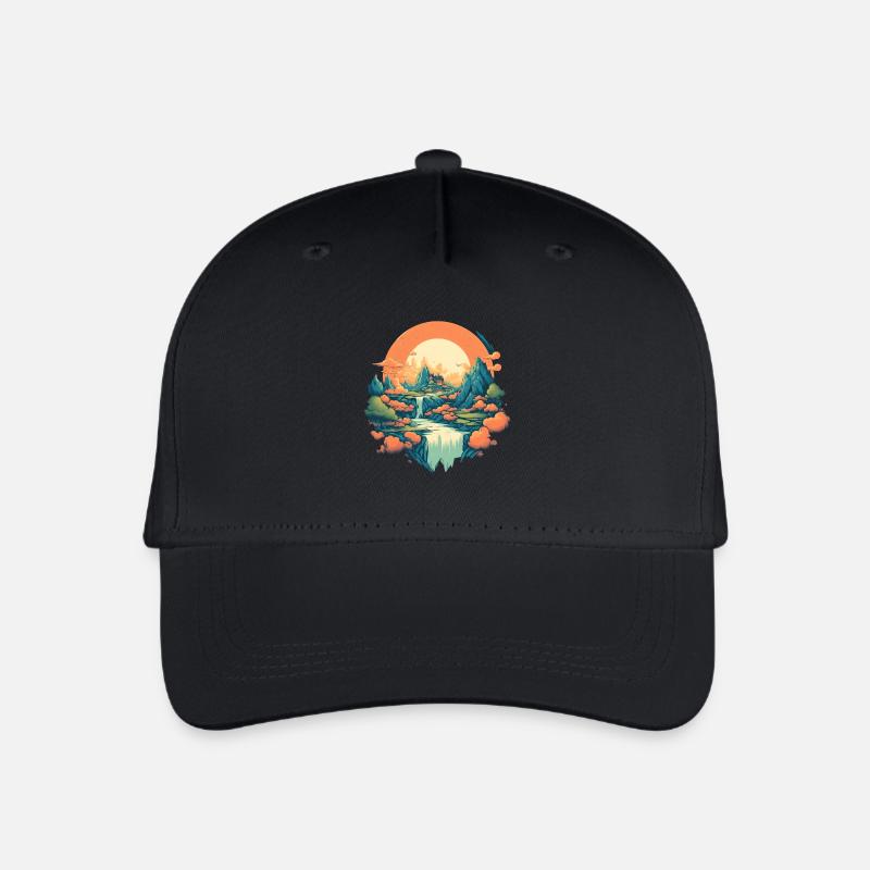 Landschaft - Kinder Bio Basecap - Schwarz
