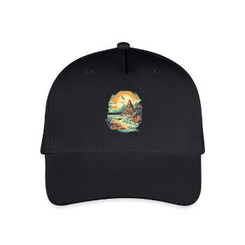 Plage - Casquette de baseball bio Enfant - noir - Devant