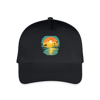 Plage - Casquette de baseball bio Enfant - noir - Devant