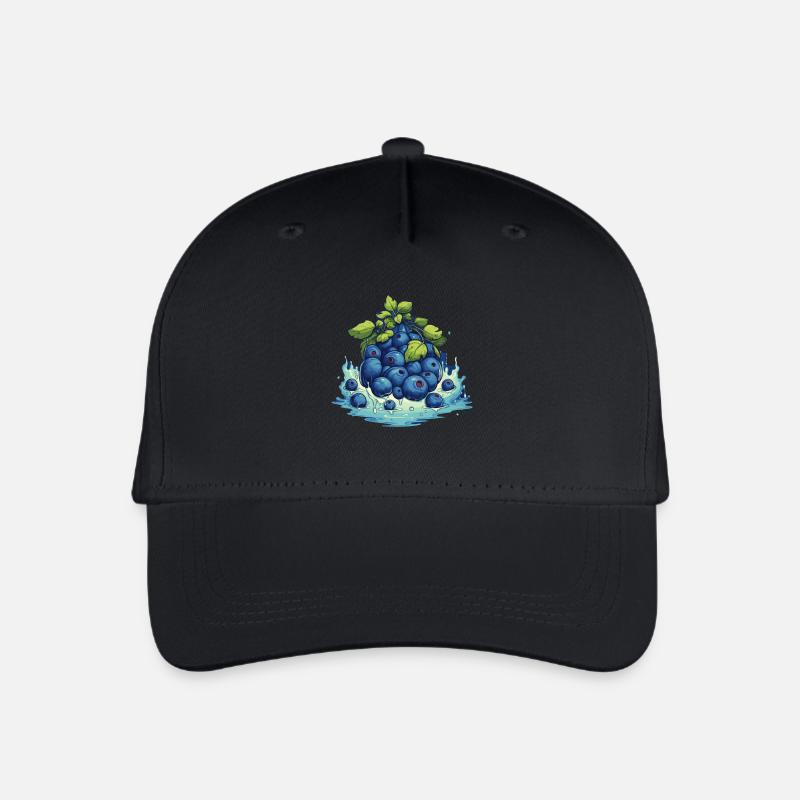 Blaubeere - Kinder Bio Basecap - Schwarz