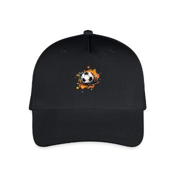 Fußball Ball - Kinder Bio Basecap - Schwarz - Vorne