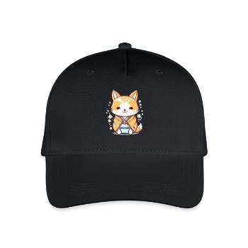 Fox - Kawaii Style - Organic Kids’ Baseball Cap - black - Front