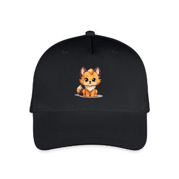 Fuchs - Kawaii Style - Kinder Bio Basecap - Schwarz - Vorne