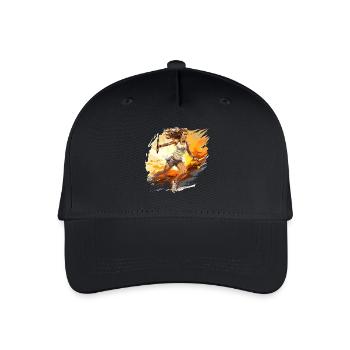 Tennis Spielerin - Illustration - Kinder Bio Basecap - Schwarz - Vorne