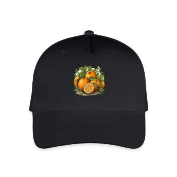 Orange - Illustration - Kinder Bio Basecap - Schwarz - Vorne