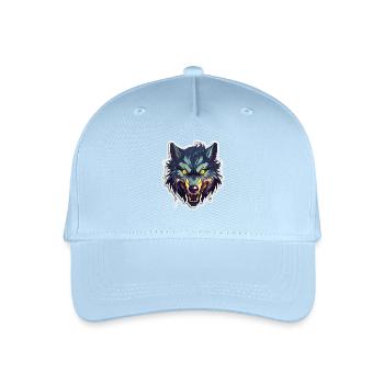 Wolf - Illustration - Kinder Bio Basecap - Hellblau - Vorne
