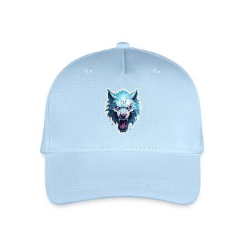 Wolf - Illustration - Kinder Bio Basecap - Hellblau - Vorne