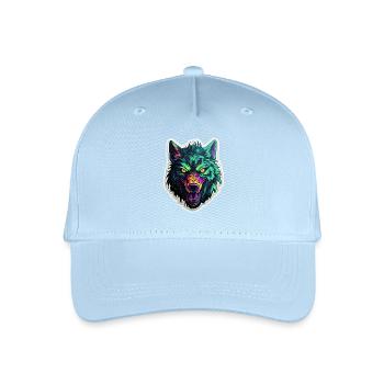 Wolf - Illustration - Kinder Bio Basecap - Hellblau - Vorne