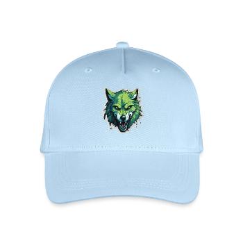 Wolf - Illustration - Kinder Bio Basecap - Hellblau - Vorne
