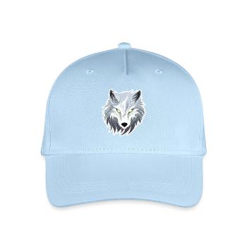 Wolf - Illustration - Kinder Bio Basecap - Hellblau - Vorne