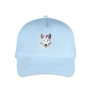 Wolf - Illustration - Kinder Bio Basecap - Hellblau - Vorne
