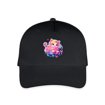 Cat - illustration - Organic Kids’ Baseball Cap - black - Front