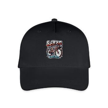 Selten Radlos - Fahrrad Illustration - Kinder Bio Basecap - Schwarz - Vorne