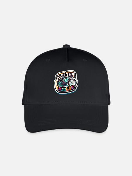 Selten Radlos - Fahrrad Illustration - Kinder Bio Basecap - Schwarz