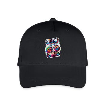 Selten Radlos - Fahrrad Illustration - Kinder Bio Basecap - Schwarz - Vorne