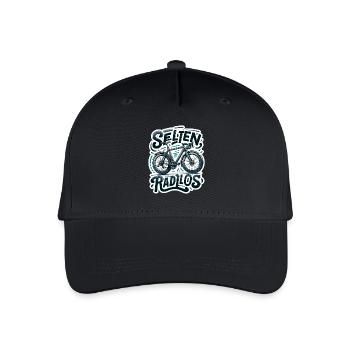 Selten Radlos - Fahrrad Illustration - Kinder Bio Basecap - Schwarz - Vorne