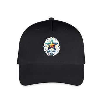 Dream Big - Sternschnuppe Illustration - Kinder Bio Basecap - Schwarz - Vorne