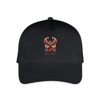 Rise Again - Phönix Illustration - Kinder Bio Basecap - Schwarz - Vorne