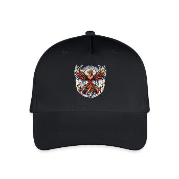 Rise Again - Phönix Illustration - Kinder Bio Basecap - Schwarz - Vorne