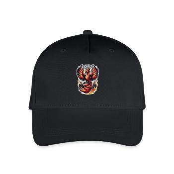 Rise Again - Phönix Illustration - Kinder Bio Basecap - Schwarz - Vorne