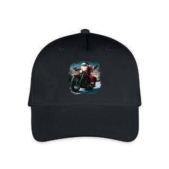 Motorcyclist Santa Claus - Organic Kids’ Baseball Cap - black - Front
