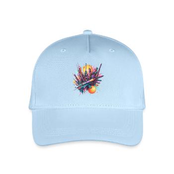 Abstrakte Stadt - Kinder Bio Basecap - Hellblau - Vorne
