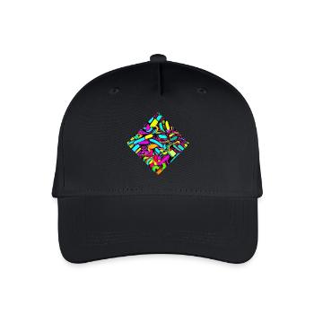 Neon Stil UV House Style - Kinder Bio Basecap - Schwarz - Vorne