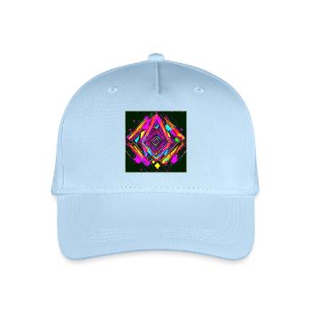 Neon Abstrakt Style Trend Glow Party - Kinder Bio Basecap - Hellblau - Vorne