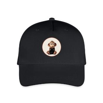 Schimpanse - Kinder Bio Basecap - Schwarz - Vorne