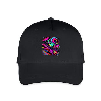 Neon Farben Bunt Kreativ Style Glow - Kinder Bio Basecap - Schwarz - Vorne
