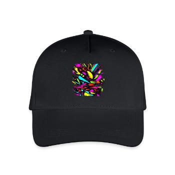 Neon Style 80s Retro Party Color Glow - Kinder Bio Basecap - Schwarz - Vorne