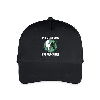 Lineman Storm Work Brave Dedicated Hero - Organic Kids’ Baseball Cap - black - Front