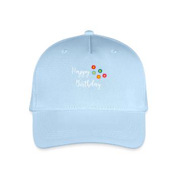 Birthday. HAPPY BIRTHDAY. Happy birthday. - Organic Kids’ Baseball Cap - light blue - Front