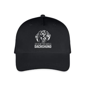 DACHSHUND life is better - Kinder Bio Basecap - Schwarz - Vorne