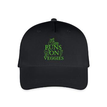 vegan t shirt Läufe auf veggies - Kinder Bio Basecap - Schwarz - Vorne