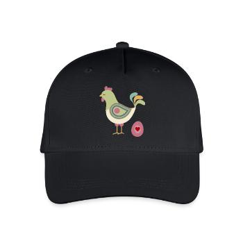 Huhn mit Osterei - Kinder Bio Basecap - Schwarz - Vorne